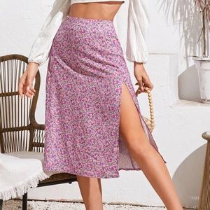 split thigh  midi skirt